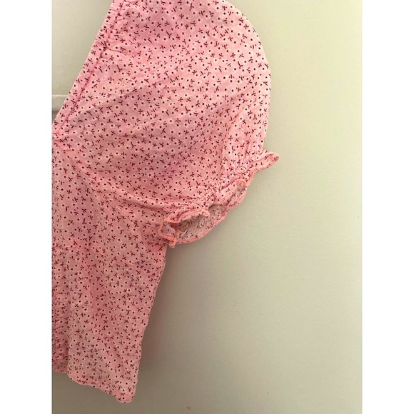 Princess Polly Pink Crop Button-Down Blouse - Size 0 - Picture 3 of 4